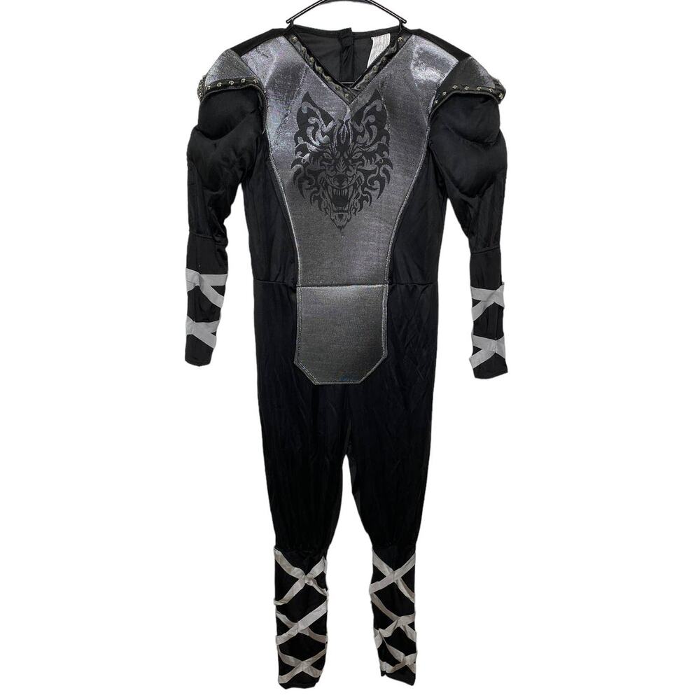 Amscan Howling Wolf Ninja Boys Halloween Costume L 12-14 Muscle Jumpsuit NWT
